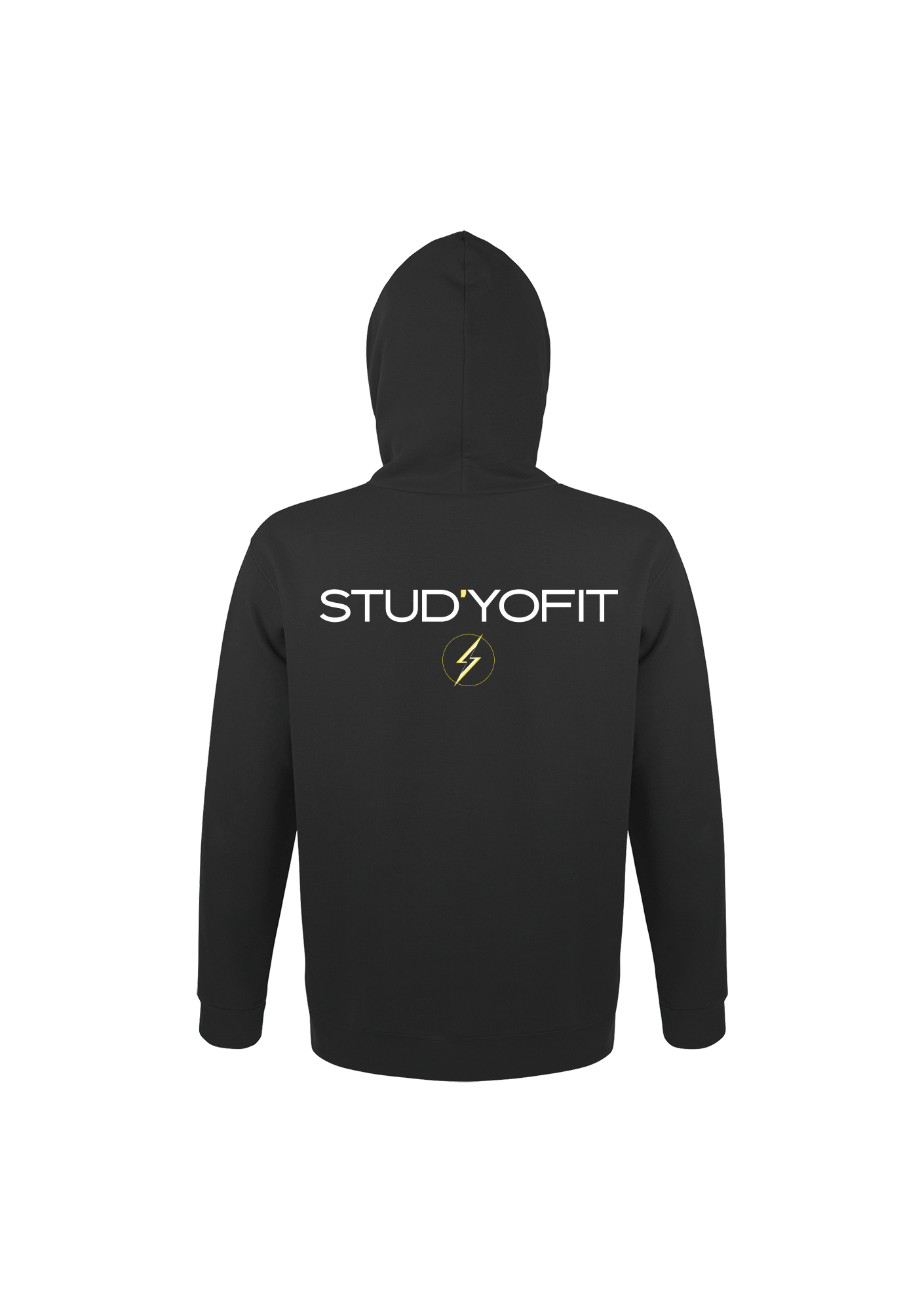 Sweat à capuche Adulte Noir 006 Stud’YoFit - STFIT06-LOGOSTUDYOFIT-SNAKENOIRDOS